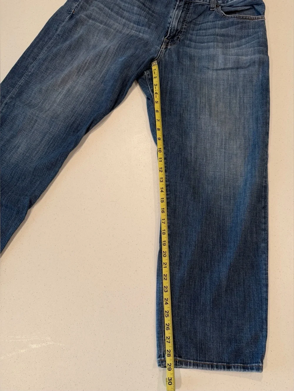 Lucky Brand 329 Classic Straight Jeans Mens 38x30 Blue Medium Wash Stretch Denim